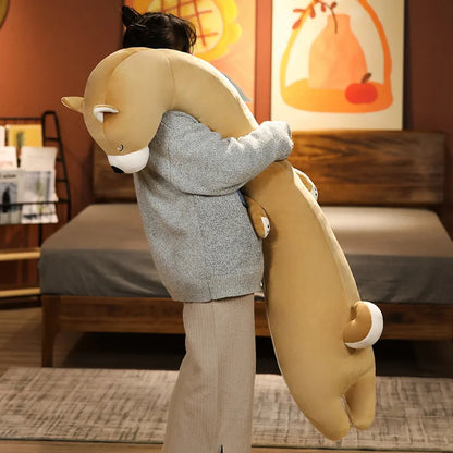 Giant Shiba Inu Plush – Soft Stuffed Dog Doll Long Pillow Cushion, Adorable Gift for Birthdays or Cozy Home Decoration