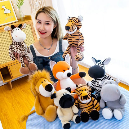 Jungle Animals Plush – Soft Stuffed Doll (Bear, Lion, Tiger, Raccoon, Monkey) – Cute Birthday Gift.
