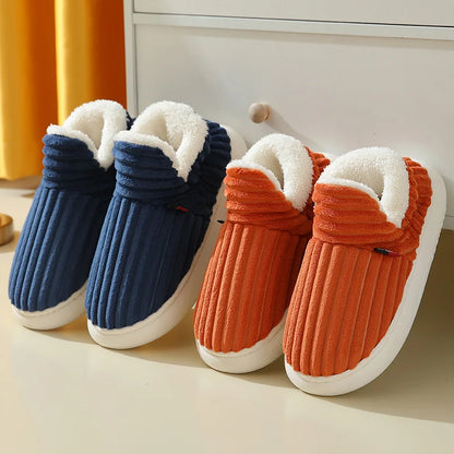 Shevalues Fluffy Orange Slippers – Soft Cotton House Shoes, Ideal for Indoor Use and Daily Relaxation