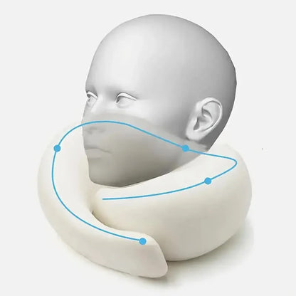 Memory Foam Travel Neck Pillow – U-Shaped Snail Design, Adjustable and Portable Neck Support for Sleep and Travel