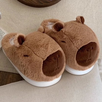 Cute Capybara Slippers – Soft Plush Indoor Footwear – Warm, Cozy, and Comfortable for Winter