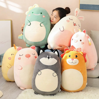 Kawaii Animal Plush Pillow – Squishy Dinosaur, Shiba Inu, Dog, Rabbit – Soft Sleeping Cushion for Amazing an Gift