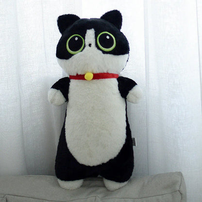 Giant Cat Plush Pillow – Long Cylindrical Bolster, Kawaii Stuffed Cushion and Cozy Sleeping Companion