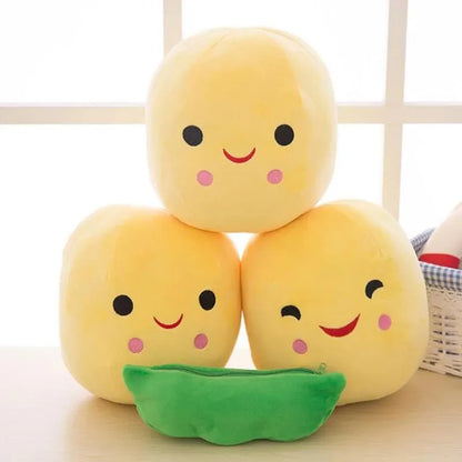 Cute Pea Plush – Soft Plant-Inspired Pillow Plushie, Kawaii Decorative Gift for Special Occasion