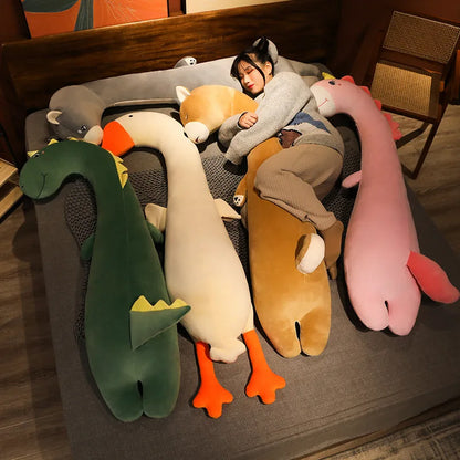 Giant Shiba Inu Plush – Soft Stuffed Dog Doll Long Pillow Cushion, Adorable Gift for Birthdays or Cozy Home Decoration