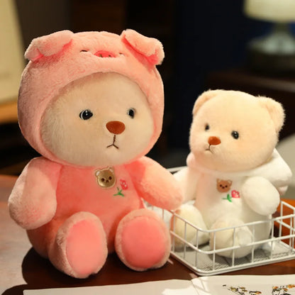 Kawaii Bear Costume Plush – Soft Cartoon Animal Plushie, Delightful Gift for Birthdays, Holidays, or Special Occasions
