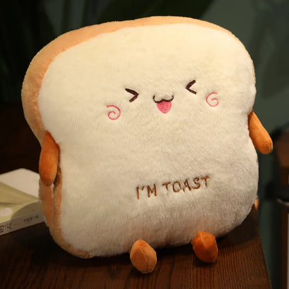 Plush Bread Pillow – Soft Simulation Toast Cushion – Cute Hand Warmer, Home Decoration and Prefect Gift