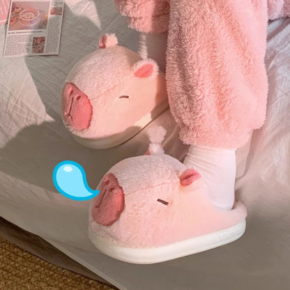 Cute Capybara Slippers – Soft Plush Indoor Footwear – Warm, Cozy, and Comfortable for Winter