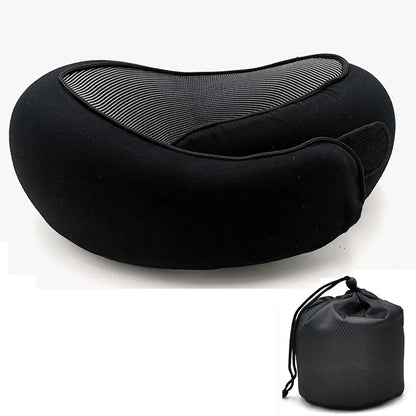Memory Foam Travel Neck Pillow – U-Shaped Snail Design, Adjustable and Portable Neck Support for Sleep and Travel