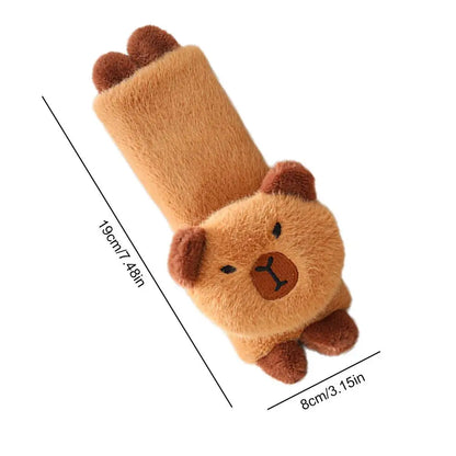 Capybara Car Seat Belt Pads – Cute Animal Headrest Pillow and Shoulder Strap Covers for Automotive Comfort