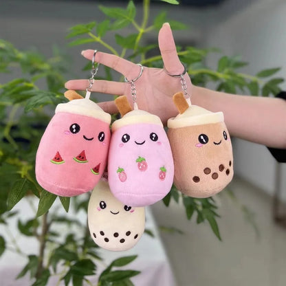 Cute Bubble Tea Plush – Soft Stuffed Milk Cup Pillow, Mini Simulation Plushie, Keychain Pendant Perfect Gift