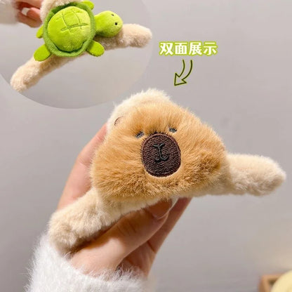 Capybara Plush Headband – Soft and Cozy Hair Hoop for Skincare, Bath, or Daily Use, Cute Novelty Accessory