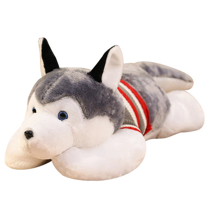 Kawaii Husky Plush – Soft Stuffed Dog Pillow, Extra-Long Cuddle Cushion, Decorative Gift for Home or Special Occasion