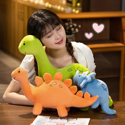 Colourful Dinosaur Plush – Cute Stuffed Triceratops Plushie, Soft Kawaii Animal Collectible and Decorative Gift for Home