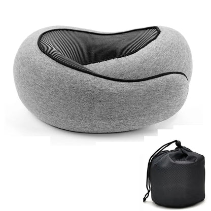 Memory Foam Travel Neck Pillow – U-Shaped Snail Design, Adjustable and Portable Neck Support for Sleep and Travel