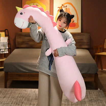 Giant Unicorn Plush – Soft Stuffed Fantasy Doll Long Pillow Cushion, Magical Gift for Birthdays or Home Decoration