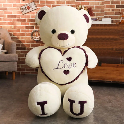 'I LOVE YOU' Teddy Bear Plush – Large Soft Stuffed Bear, Cozy Decorative Gift for Birthdays, Anniversaries