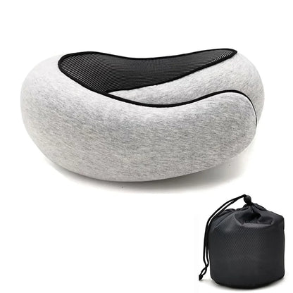 Memory Foam Travel Neck Pillow – U-Shaped Snail Design, Adjustable and Portable Neck Support for Sleep and Travel
