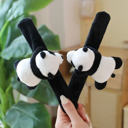Kawaii Panda Plush Wristband – Soft Snap Wrap Animal Bracelet, Cute Hand Ring and Prefect Fun Gift