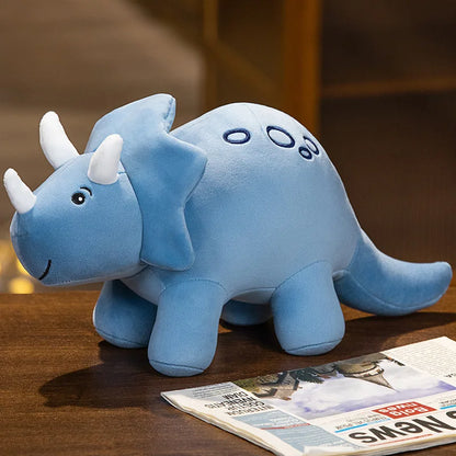 Colourful Dinosaur Plush – Cute Stuffed Triceratops Plushie, Soft Kawaii Animal Collectible and Decorative Gift for Home