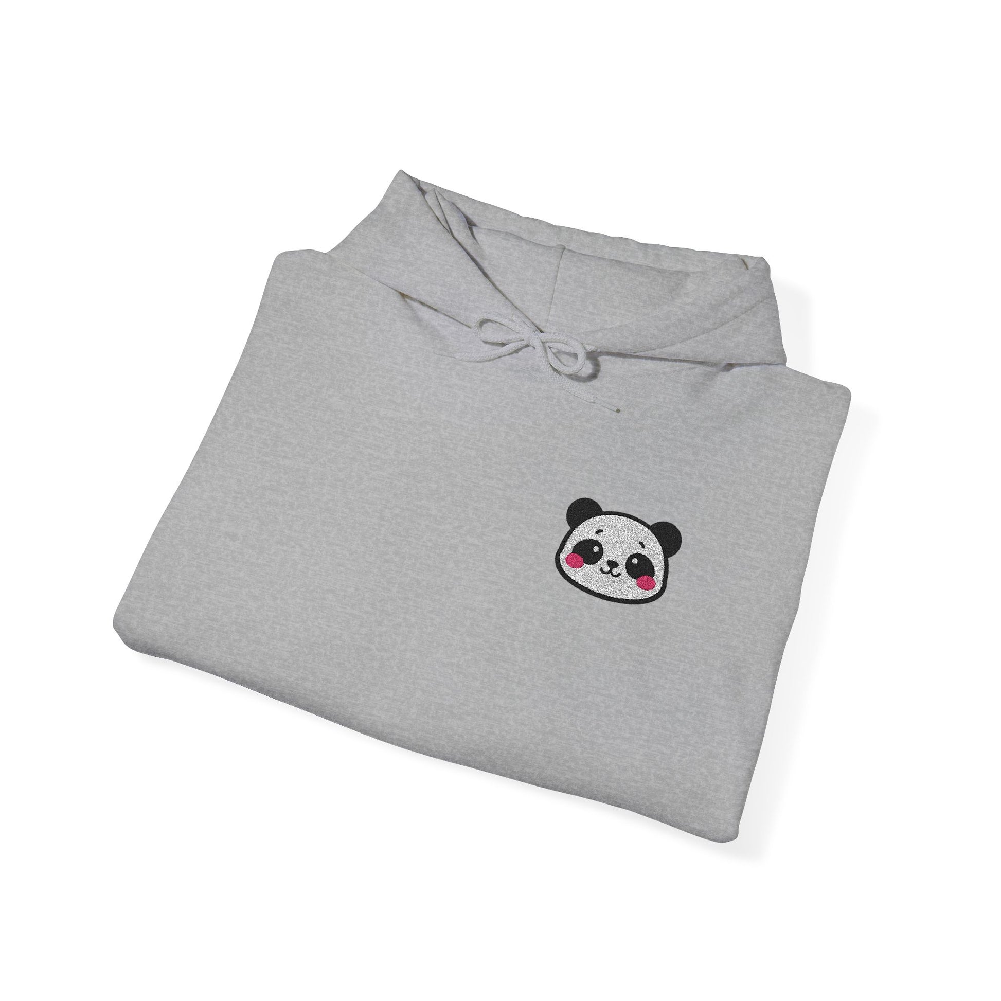 Cozy Panda Embroidered Hoodie – Unisex Heavy Blend Sweatshirt