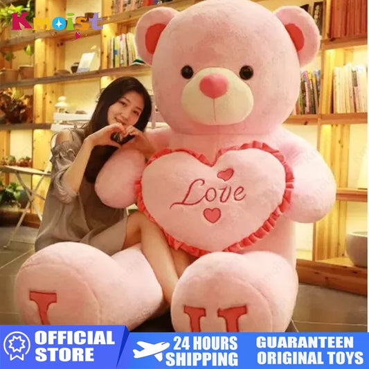 'I LOVE YOU' Teddy Bear Plush – Large Soft Stuffed Bear, Cozy Decorative Gift for Birthdays, Anniversaries
