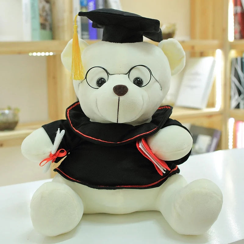 Cute Dr. Bear Plush – Soft Kawaii Teddy Bear in Graduation Outfit, Thoughtful Gift for Celebrations and Achievements