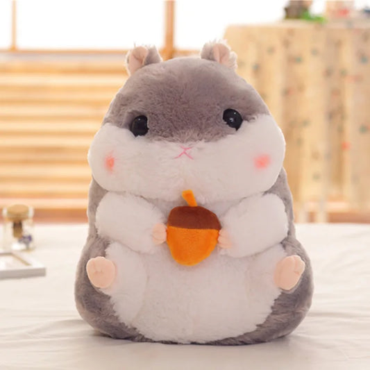 Cute Hamster Plush – Soft Cartoon Mouse Doll Holding Snacks, Bedroom Decoration, Perfect Birthday Gift