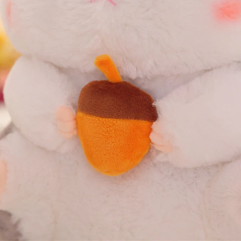 Cute Hamster Plush – Soft Cartoon Mouse Doll Holding Snacks, Bedroom Decoration, Perfect Birthday Gift