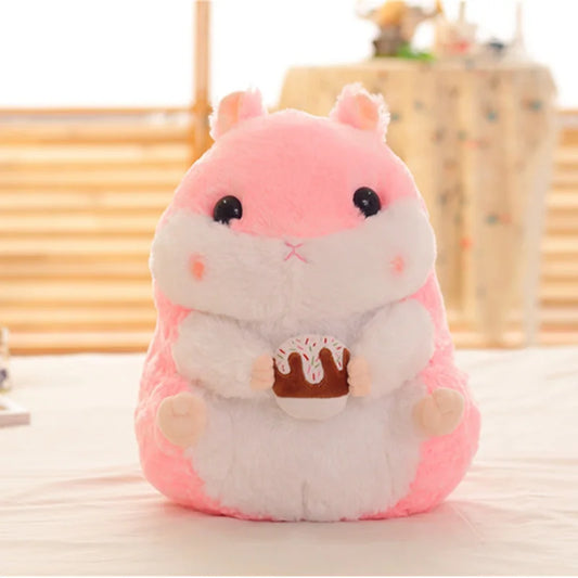 Cute Hamster Plush – Soft Cartoon Mouse Doll Holding Snacks, Bedroom Decoration, Perfect Birthday Gift
