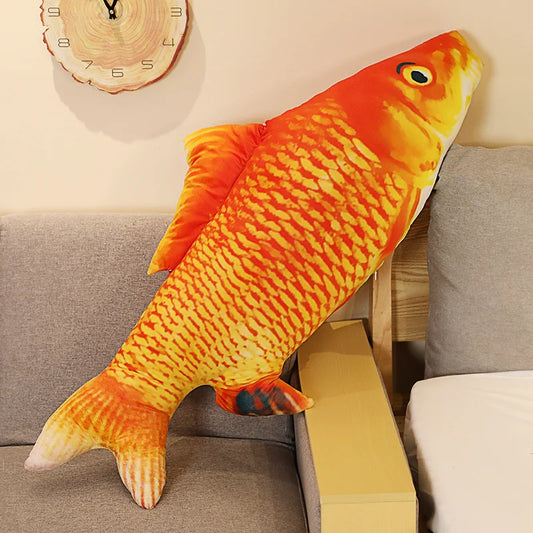 3D Koi Plush – Soft Stuffed Fish Pillow, Realistic Animal Cushion for Sofa or Bed, Unique Gift Idea