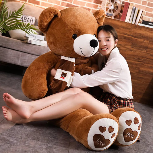 High-Quality Teddy Bear Plush – Stuffed Animal with Scarf in 4 Colours – Soft Doll Pillow and Prefect Gift