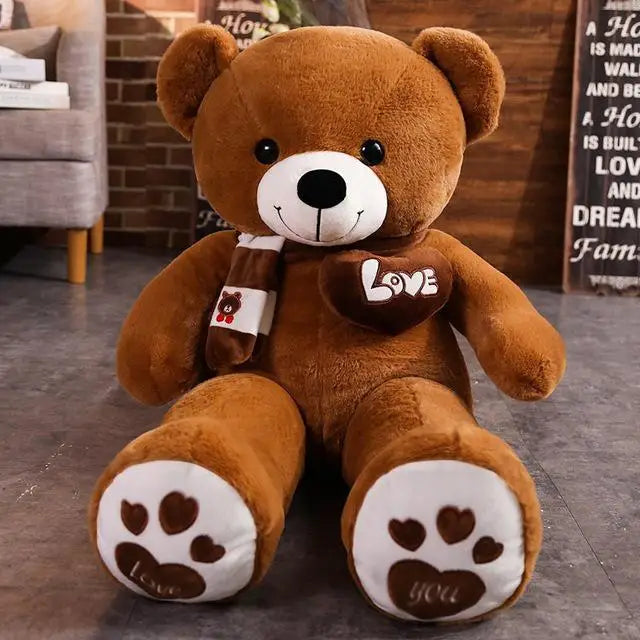 High-Quality Teddy Bear Plush – Stuffed Animal with Scarf in 4 Colours – Soft Doll Pillow and Prefect Gift
