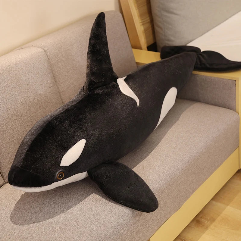 Lifelike Orca Whale Plush – Soft Stuffed Marine Animal, Realistic Ocean-Themed Gift for Home Decoration