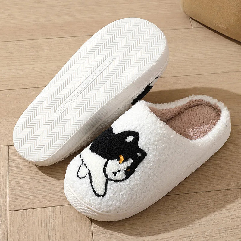 Cute Cartoon Cat Slippers – Lightweight Indoor Cotton Shoes – Warm, Comfortable Winter Slides