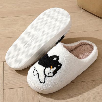 Cute Cartoon Cat Slippers – Lightweight Indoor Cotton Shoes – Warm, Comfortable Winter Slides