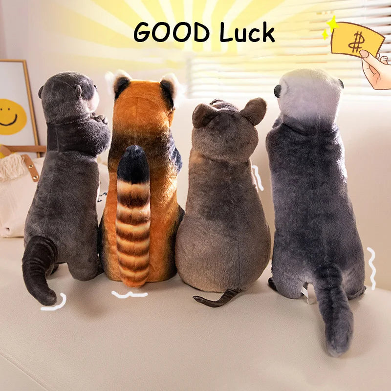 Blessing Plush Animals – Lifelike Red Panda, Otter, and Kangaroo Plush, Soft and Realistic, Perfect Lucky Gifts