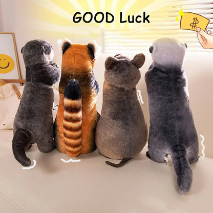 Blessing Plush Animals – Lifelike Red Panda, Otter, and Kangaroo Plush, Soft and Realistic, Perfect Lucky Gifts