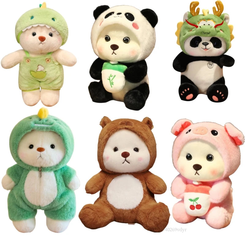 Kawaii Bear Costume Plush – Soft Cartoon Animal Plushie, Delightful Gift for Birthdays, Holidays, or Special Occasions