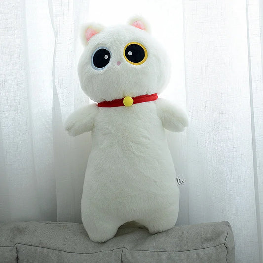 Giant Cat Plush Pillow – Long Cylindrical Bolster, Kawaii Stuffed Cushion and Cozy Sleeping Companion