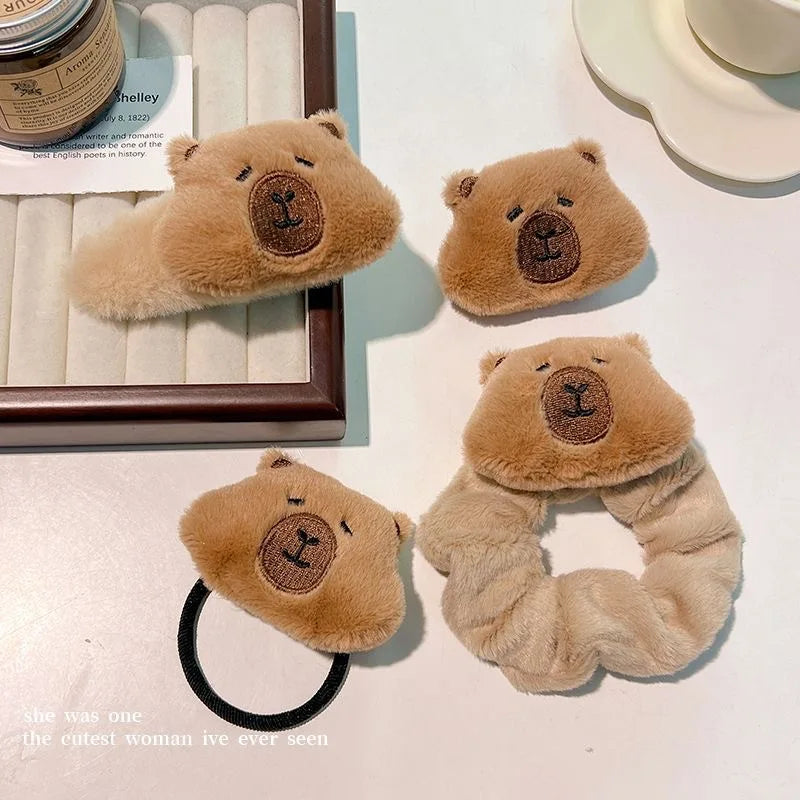 Capybara Plush Headband – Soft and Cozy Hair Hoop for Skincare, Bath, or Daily Use, Cute Novelty Accessory