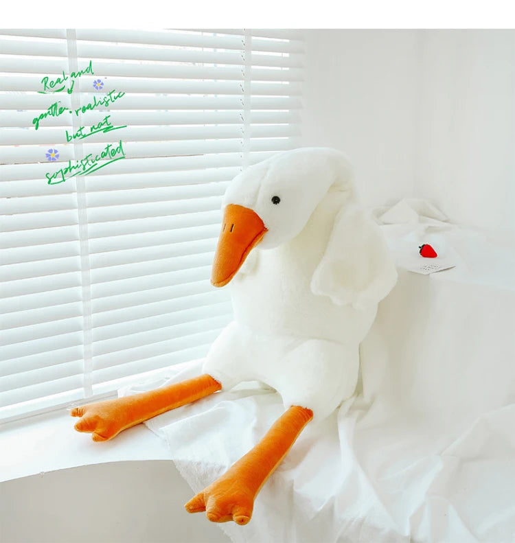 Lovely White Goose Plush – Soft Stuffed Animal Throw Pillow, Perfect for Bedtime and Birthday Gifts