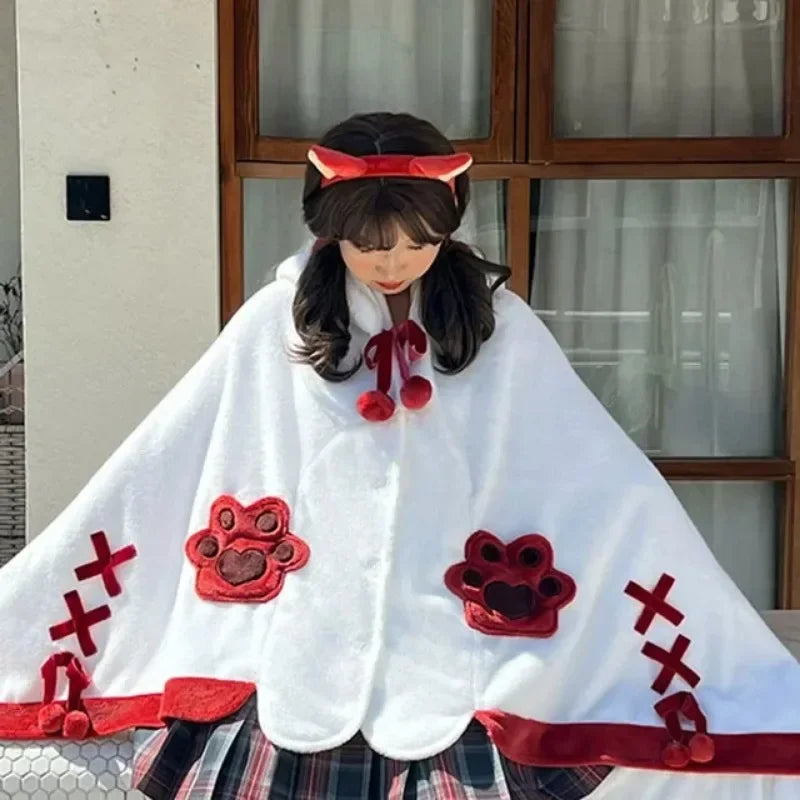 Cloak Blanket – Cute Cartoon Coral Fleece Shawl, Thickened Winter Wearable Blanket with Multiple Styles