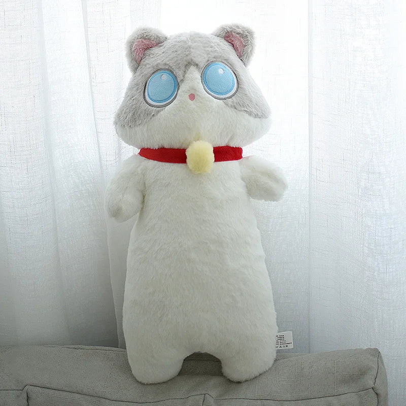 Giant Cat Plush Pillow – Long Cylindrical Bolster, Kawaii Stuffed Cushion and Cozy Sleeping Companion
