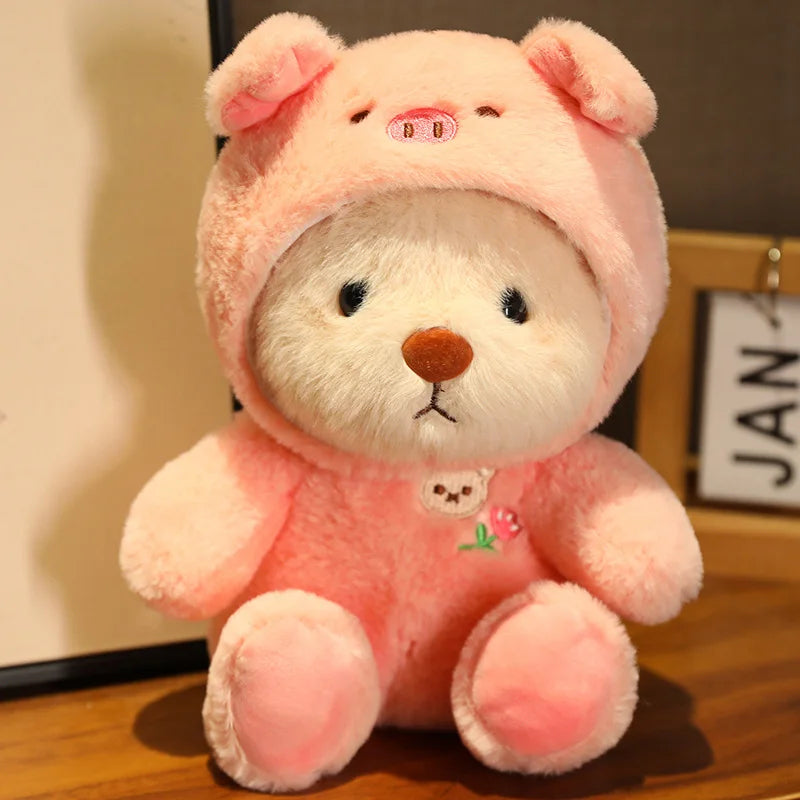 Kawaii Bear Costume Plush – Soft Cartoon Animal Plushie, Delightful Gift for Birthdays, Holidays, or Special Occasions