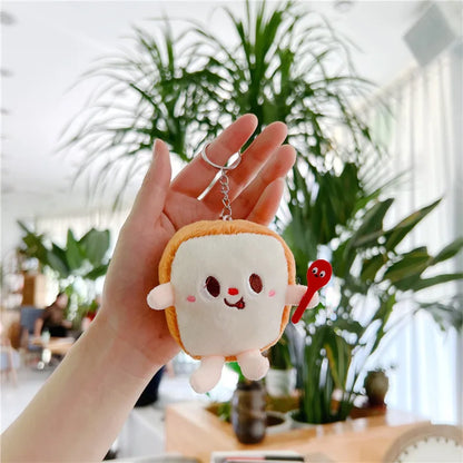 5-Piece Plush Keychain Set – Cute French Fries, Burger, and Drink Bag Charms, Car Accessories, and Gifts