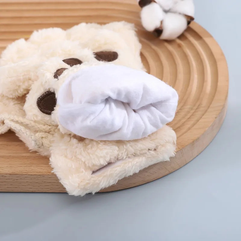 Lovely Plush Cat Claw Gloves – Warm Fingerless Mittens, Soft Fluffy Bear Paw Costume Gloves