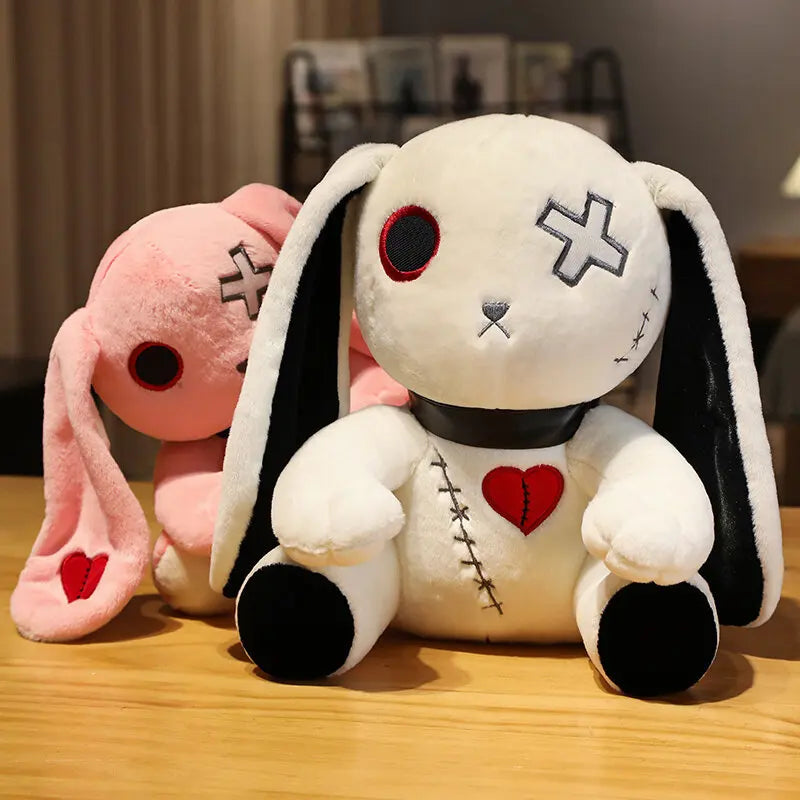 Spooky Gothic Bunny Plush – Cute Horror Rabbit Stuffed Animal – Perfect for Halloween and Collectors