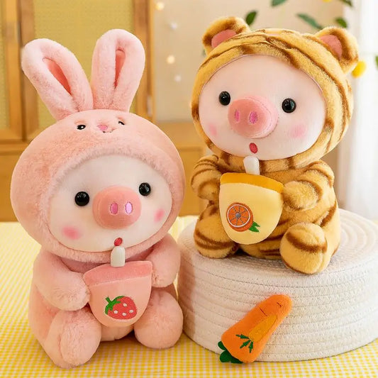 Bubble Pig Plush – Cute Stuffed Animal Pillow in Bunny, Frog, Unicorn & Boba Cup Styles, Fun Gift and Decorative Plushie
