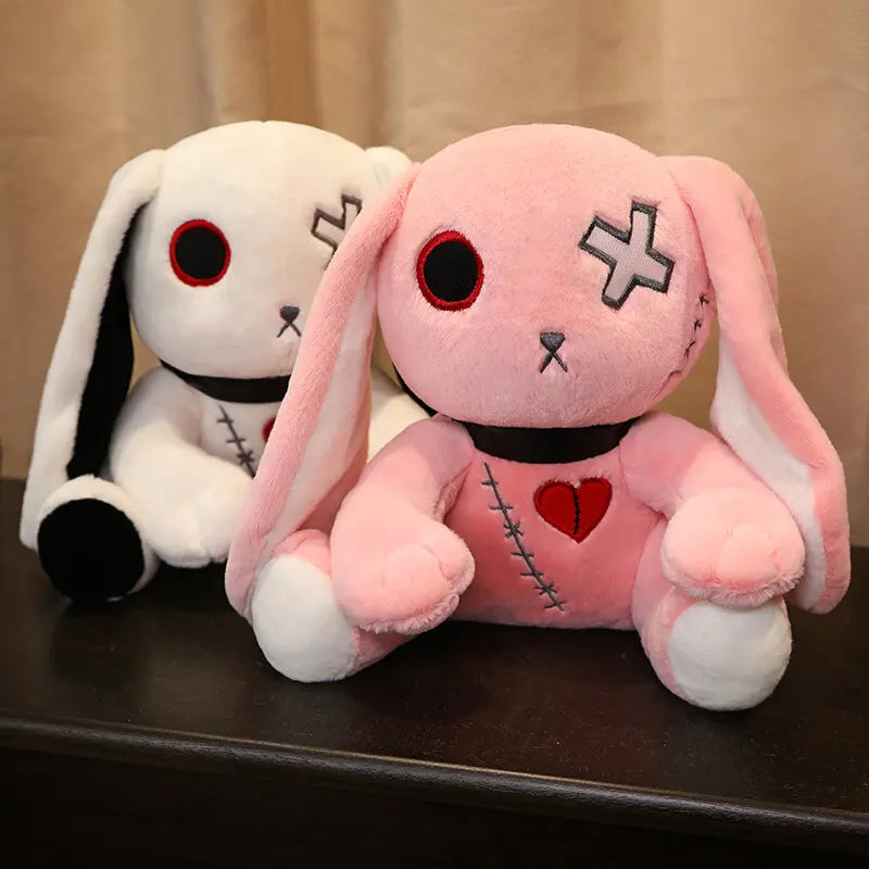 Spooky Gothic Bunny Plush – Cute Horror Rabbit Stuffed Animal – Perfect for Halloween and Collectors